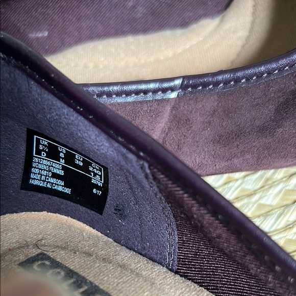 Clarks Elegant Nude Purple Leather Suede Women's Bow Tie Detailing Shoes Size 8 - Picture 10 of 15